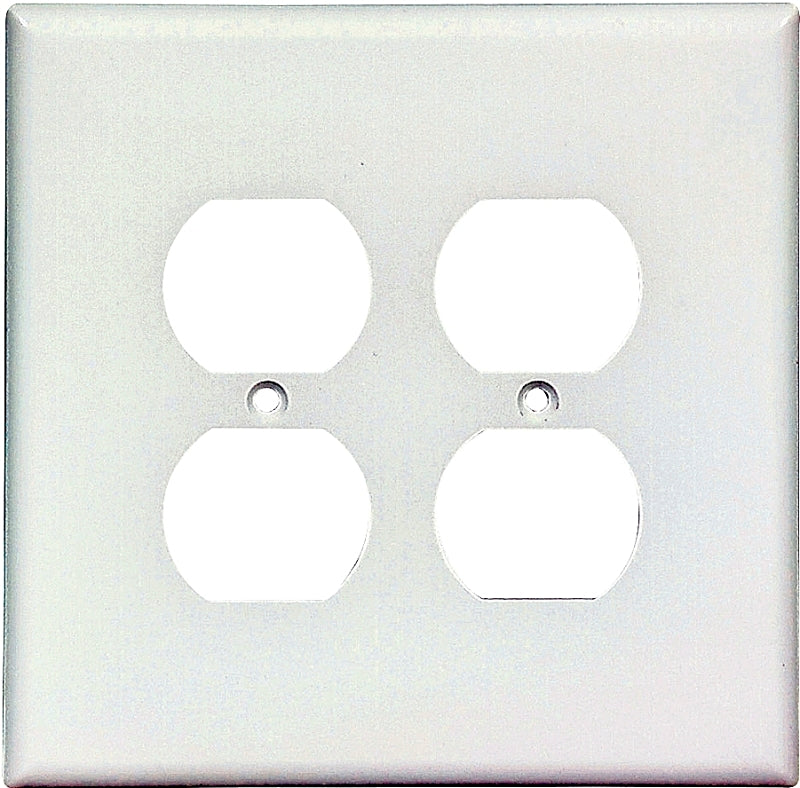 Eaton Wiring Devices 2750W-BOX Receptacle Wallplate, 5-1/4 in L, 5-5/16 in W, 2 -Gang, Thermoset, White, Pack of 10