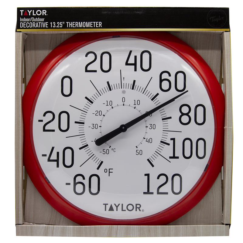 Taylor Dial Thermometer Plastic Red 13.25 in.