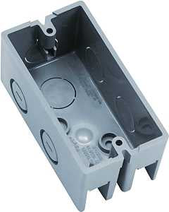 Carlon B112HB Handy Box, 1 -Gang, 6 -Knockout, 1/2 in Knockout, Plastic, Gray, Screw Mounting