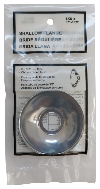 ProSource TW0918 Shallow Flange, 2.4 in, For: 3/8 in Iron Pipes, Chrome