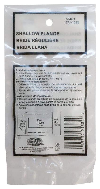 ProSource TW0918 Shallow Flange, 2.4 in, For: 3/8 in Iron Pipes, Chrome