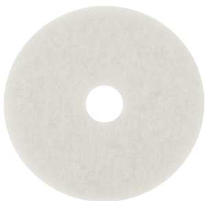 3M 08484 Polish Pad, 20 in Dia, Polyester, White, Pack of 5