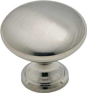 Amerock 14404SCH Cabinet Knob, 1-1/8 in Projection, Traditional, 1-3/16 in, Zinc, Brushed Chrome