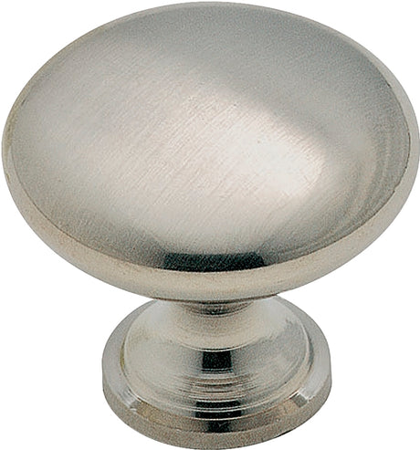 Amerock 14404SCH Cabinet Knob, 1-1/8 in Projection, Traditional, 1-3/16 in, Zinc, Brushed Chrome