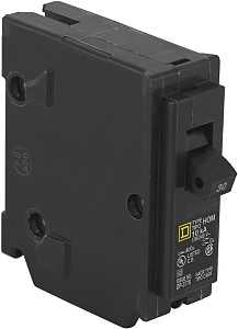 Square D Homeline HOM130CP Circuit Breaker, Mini, 30 A, 1 -Pole, 120 V, Fixed Trip, Plug Mounting, Black