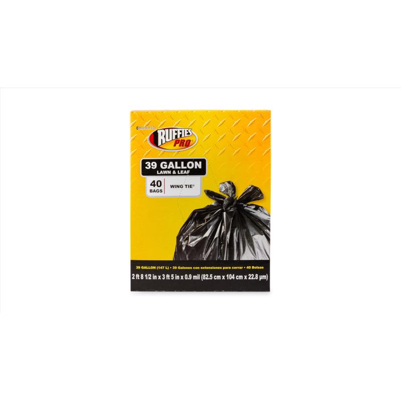 Ruffies Pro 39 gal Lawn & Leaf Bags Wing Ties 40 pk, Pack of 6