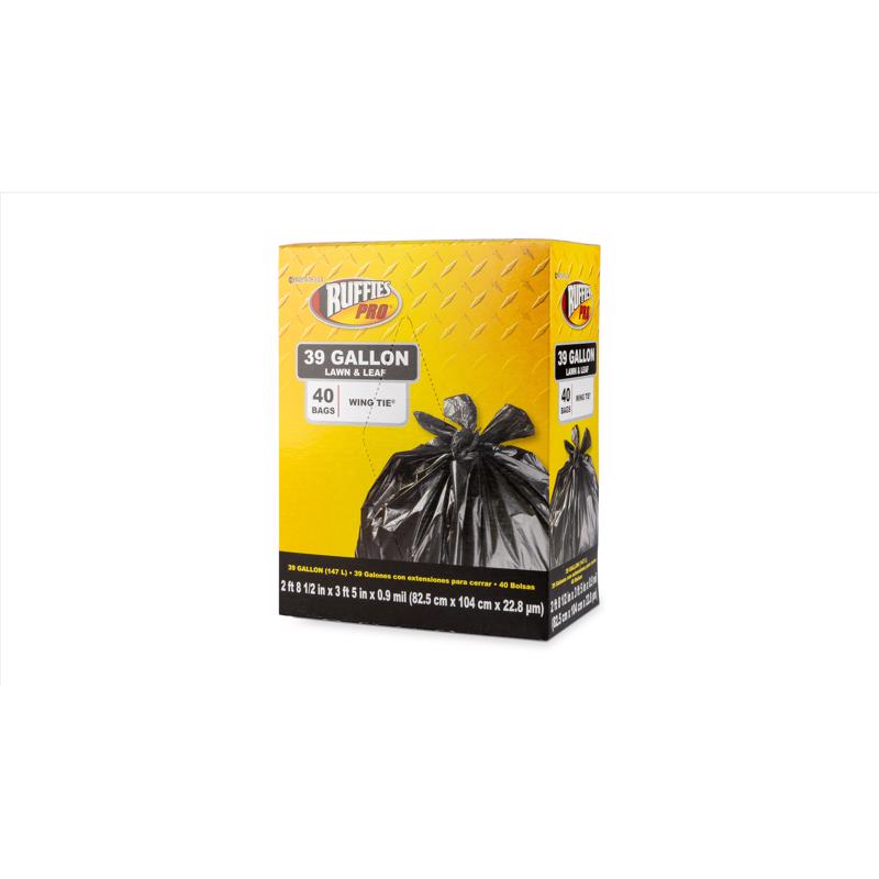 Ruffies Pro 39 gal Lawn & Leaf Bags Wing Ties 40 pk, Pack of 6