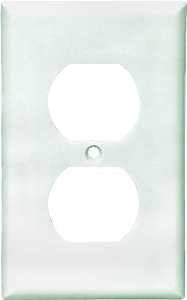 Eaton Wiring Devices 2132W Series Wallplate, Standard-Size, 4-1/2 in L, 2-3/4 in W, 1-Gang, Thermoset, White