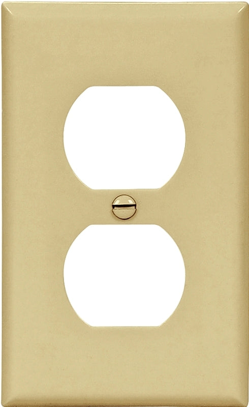 Eaton Wiring Devices 5132V Wallplate, 4-1/2 in L, 2-3/4 in W, 1 -Gang, Nylon, Ivory, High-Gloss, Flush Mounting