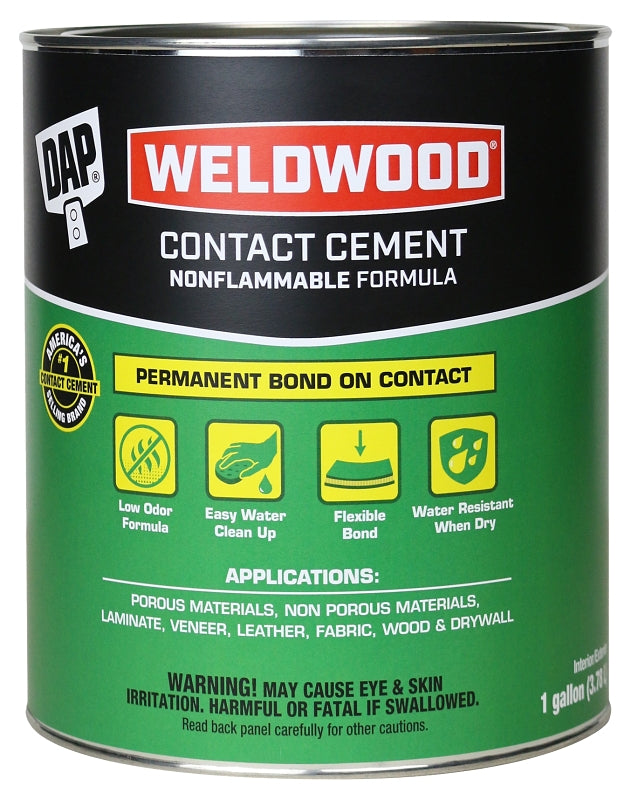 DAP 25336 Contact Cement, Liquid, White, 1 gal Can