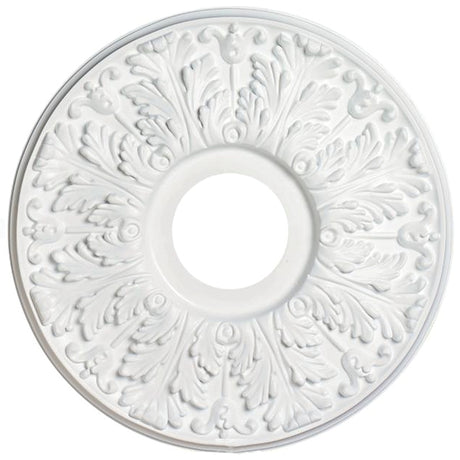 Westinghouse 7702800 Ceiling Medallion, 15-1/2 in Dia, Plastic, Traditional White, For: Ceiling Fans, Lighting Fixtures