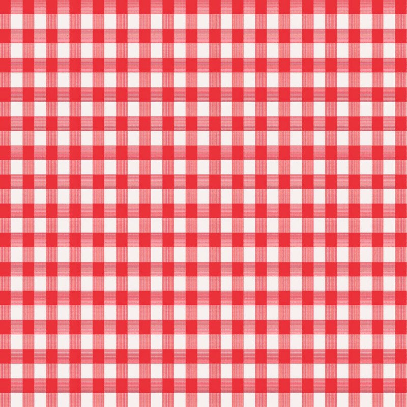 Magic Cover Red/White Checkered Vinyl Disposable Tablecloth 90 in. L X 52 in. W