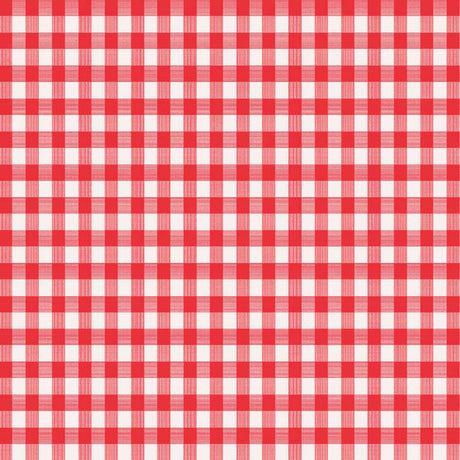Magic Cover Red/White Checkered Vinyl Disposable Tablecloth 90 in. L X 52 in. W