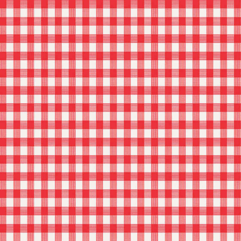 Magic Cover Red/White Checkered Vinyl Disposable Tablecloth 54 in. L X 54 in. W