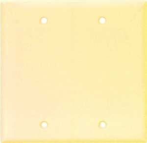 Eaton Cooper Wiring 2137V-BOX Wallplate, 4-1/2 in L, 4.56 in W, 0.08 in Thick, 2 -Gang, Thermoset, Ivory