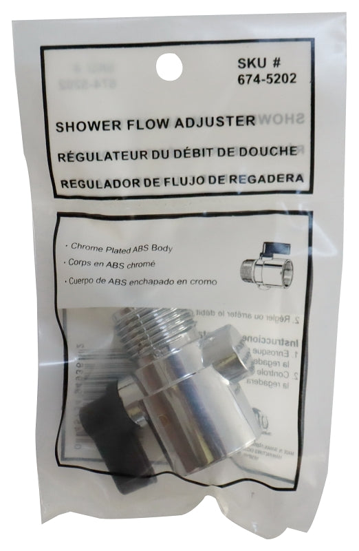 ProSource PMB-020 Adapter Control, ABS, Silver, Chrome, For: Control Water Flow or Turn Off Water