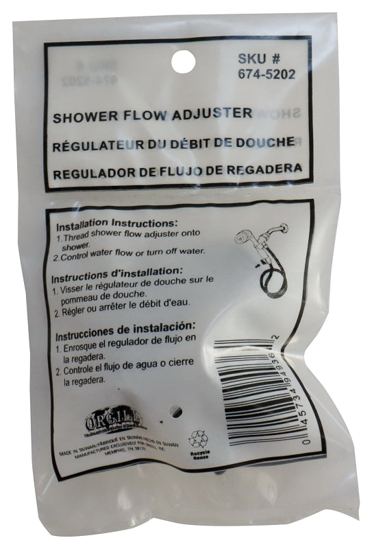 ProSource PMB-020 Adapter Control, ABS, Silver, Chrome, For: Control Water Flow or Turn Off Water