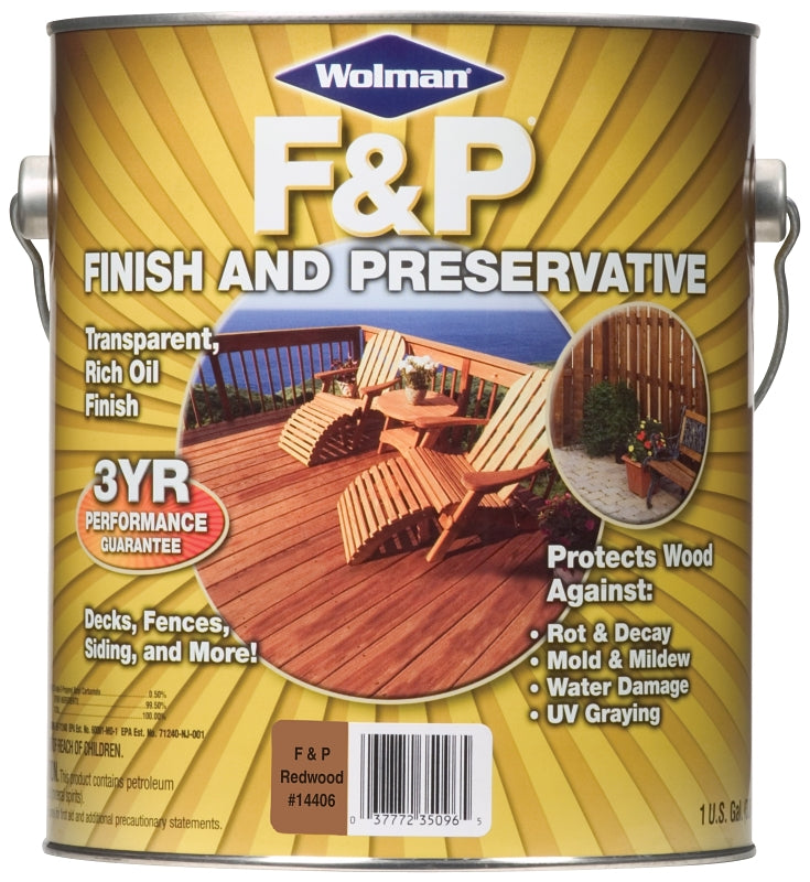 Wolman 14406 Preservative, Redwood, Liquid, 1 gal, Can, Pack of 4