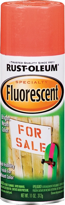 Rust-Oleum 1955830 Fluorescent Spray Paint, Flat/Matte, Fluorescent Red/Orange, 11 oz Can
