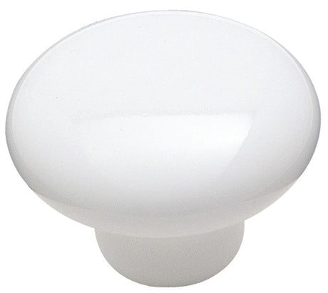 Amerock Allison Value Series 232WHT Cabinet Knob, 15/16 in Projection, Traditional, 1-1/4 in, Ceramic