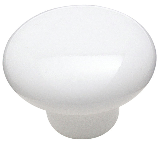 Amerock Allison Value Series 232WHT Cabinet Knob, 15/16 in Projection, Traditional, 1-1/4 in, Ceramic