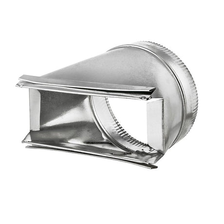 Lambro 122 Range Hood Transition, Round, 3-1/4 in W to 6 in Dia x 10 in L Dimensions, Aluminum