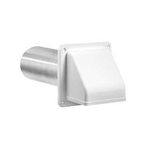 Lambro 222WS Hood Vent, 5-1/2 in W Hood, 5.69 in H Hood, 3 in Duct, Plastic Hood, White Hood