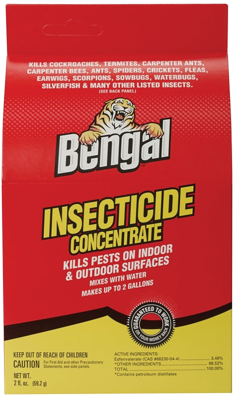 Bengal 33100 Insecticide Concentrate, Liquid, Spray Application, Indoor, Outdoor, 2 oz Box