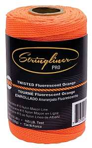 Stringliner Pro Series 35406 Construction Line, #18 Dia, 540 ft L, 165 lb Working Load, Nylon, Fluorescent Orange