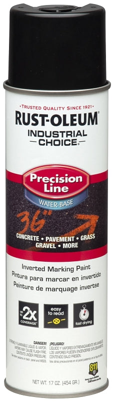 Rust-Oleum 1875838 Inverted Marking Spray Paint, Black, 17 oz, Can