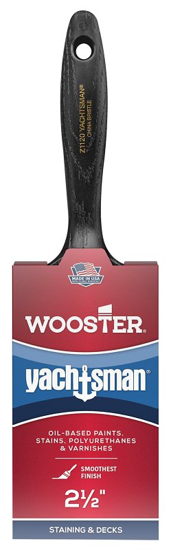 Wooster Z1120-2-1/2 Paint Brush, 2-1/2 in W, 2-11/16 in L Bristle, China Bristle, Varnish Handle