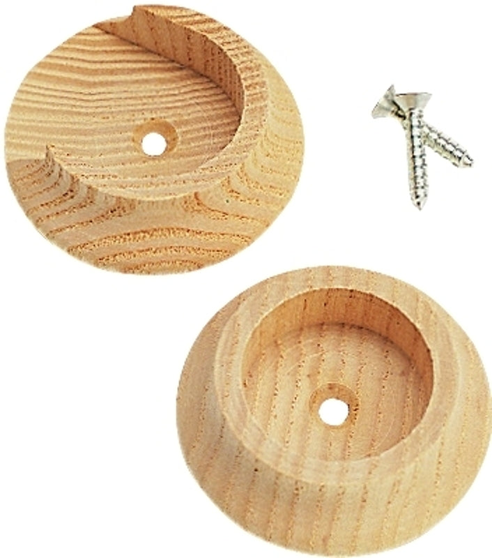 Waddell 410DP Closet Pole Socket, For: 1-3/8 in Closet Pole, Hardwood