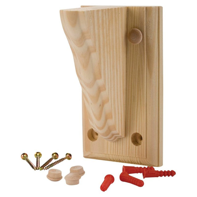 Waddell 1352 Shelf Bracket, Pine, Pack of 10