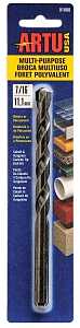 ARTU 01060 Jobber Drill Bit, 7/16 in Dia, 6-1/8 in OAL, Parabolic Flute, 3/8 in Dia Shank, Reduced Shank