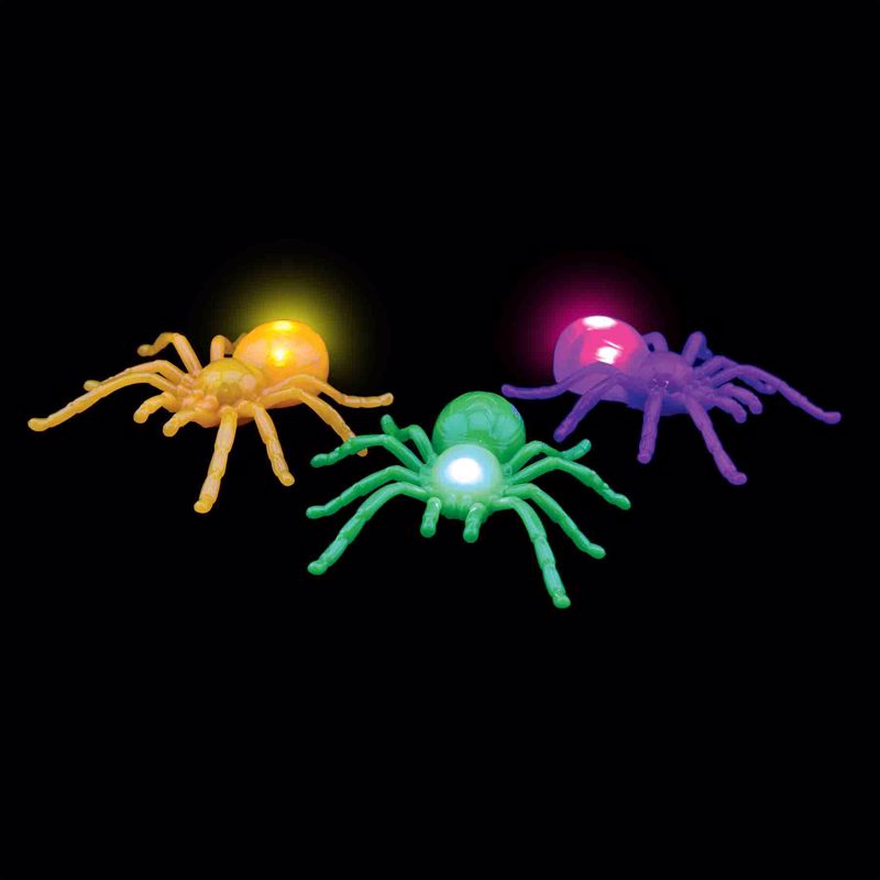 Magic Seasons White 4.75 in. Prelit Light Up Spider, Pack of 24