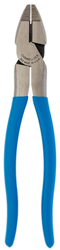 Channellock 369 Lineman's Plier, 9-1/2 in OAL, 0.73 in Cutting Capacity, 0.28 in Jaw Opening, Blue Handle, 1.32 in W Jaw