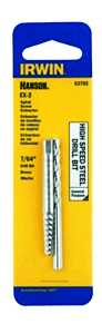 Irwin 53702 Series Extractor and Drill Bit Set, Specifications: #2 Shank, 1/4 In Drill Bit, Standard Shank, HSS