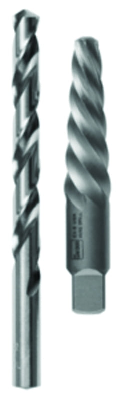 Irwin 53706 Series Extractor and Drill Bit Set, Specifications: #6 Shank, 1/4 In Drill Bit, Standard Shank, HSS