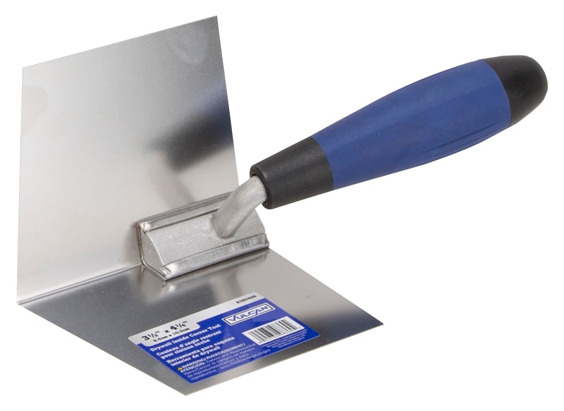 Vulcan 16460-ESH3L Drywall Corner Trowel, 3.5 in W Blade, 4.25 in L Blade, Ergonomic Soft Handle, PP/TPR Handle