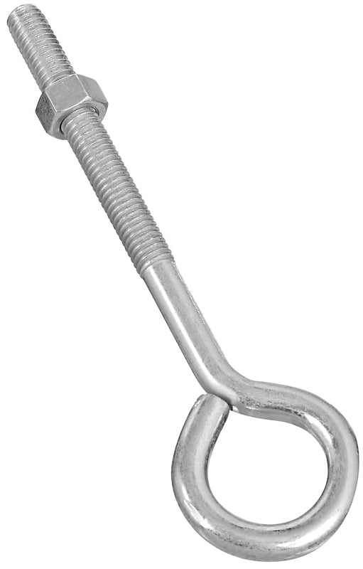 National Hardware N221-283 Eye Bolt, 6 in OAL, 3/8-16 Thread, 3 in L Thread, 1 in ID Dia Eye, 4.35 in L Shank, Steel, Pack of 10