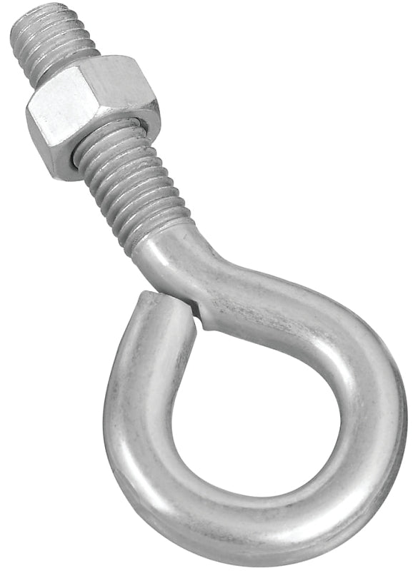 National Hardware N221-309 Eye Bolt, 1/2-13 Thread, 1-3/4 in L Thread, 1 in ID Dia Eye, 2.14 in L Shank, Steel, Zinc, Pack of 10