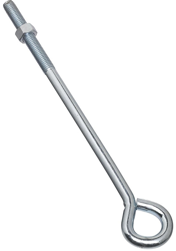 National Hardware N221-341 Eye Bolt, 1/2-13 Thread, 3-3/4 in L Thread, 1 in ID Dia Eye, 10.14 in L Shank, Steel, Zinc, Pack of 10