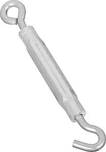National Hardware 2172BC Series N221-879 Turnbuckle, 130 lb Working Load, 5/16-18 in Thread, Hook, Eye, 9 in L Take-Up, Pack of 10