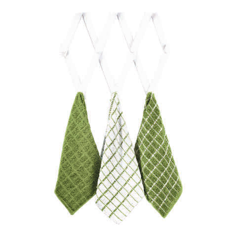Ritz Cactus Cotton Check Kitchen Towel 3 pk, Pack of 3
