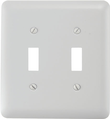 Amerelle 935TTW Wallplate, 5 in L, 4-5/8 in W, 2 -Gang, Steel, White