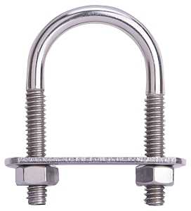 ProSource LR357 U-Bolt, 1/4 in Thread, 1-1/4 in L Thread, Stainless Steel, Stainless Steel, Pack of 10