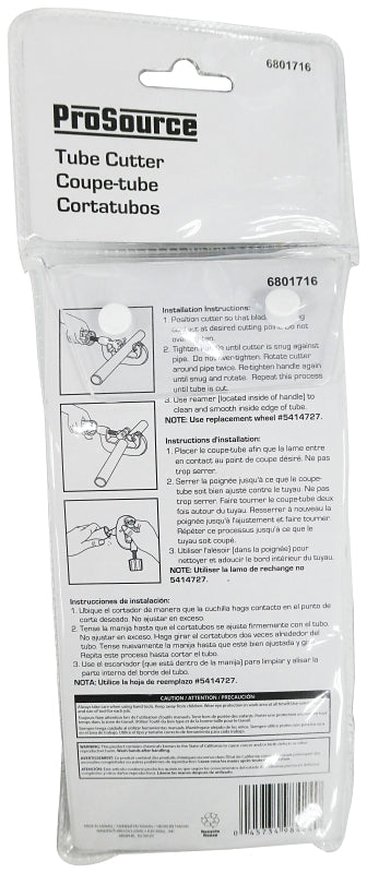 ProSource TC-100A3L Screw Feed Tube Cutter, 1-1/8 in Max Pipe/Tube Dia, 1/8 in Mini Pipe/Tube Dia, Aluminum Pipe/Tube
