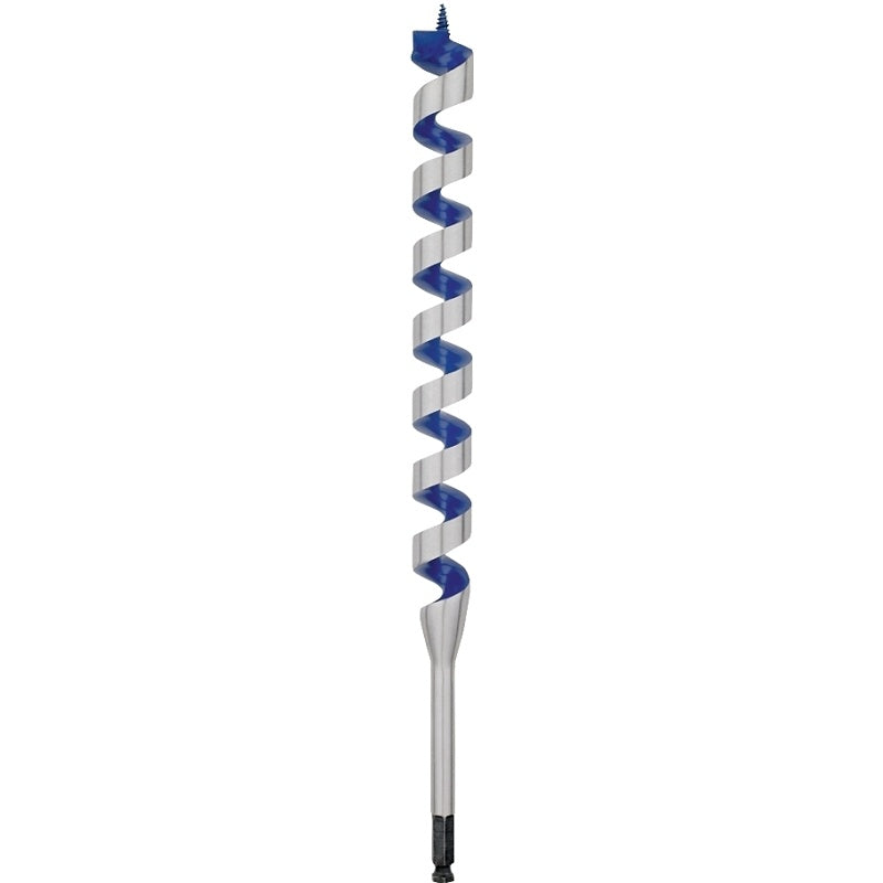 Irwin 3043016 Auger Drill Bit, 1-1/2 in Dia, 17 in OAL, Twist Flute, 1-Flute, 7/16 in Dia Shank