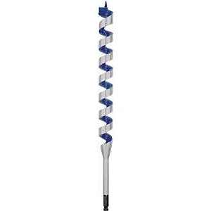 Irwin 3043016 Auger Drill Bit, 1-1/2 in Dia, 17 in OAL, Twist Flute, 1-Flute, 7/16 in Dia Shank