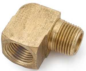 Anderson Metals 756116-06 Street Pipe Elbow, 3/8 in, FIP x MIP, 90 deg Angle, Brass, Rough, 1000 psi Pressure